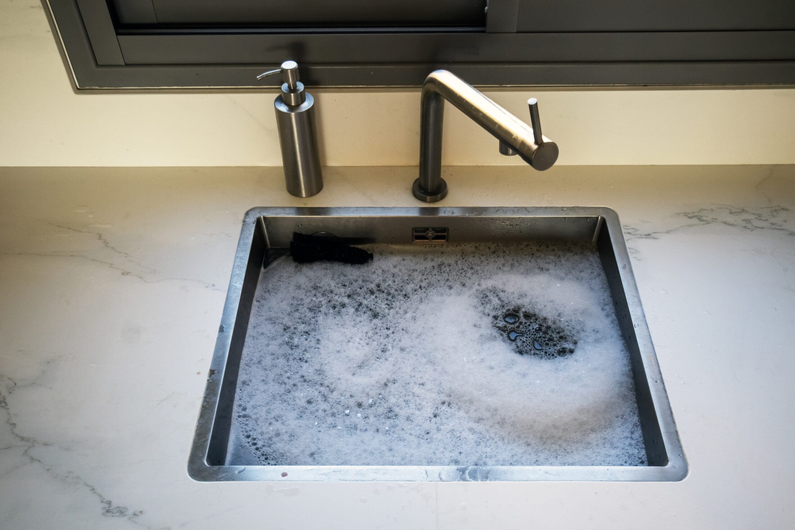 Backed Up Sink